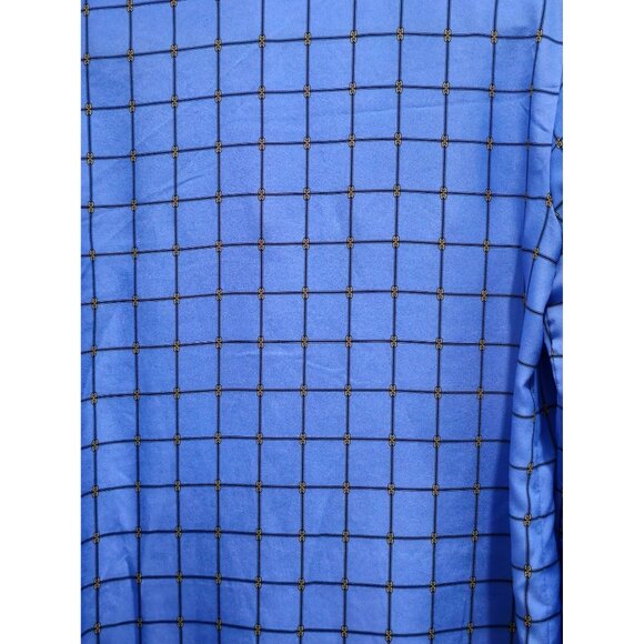 Michael Kors Women's Blue Plaid Zipper Front Blouse Size Medium - Picture 14 of 15